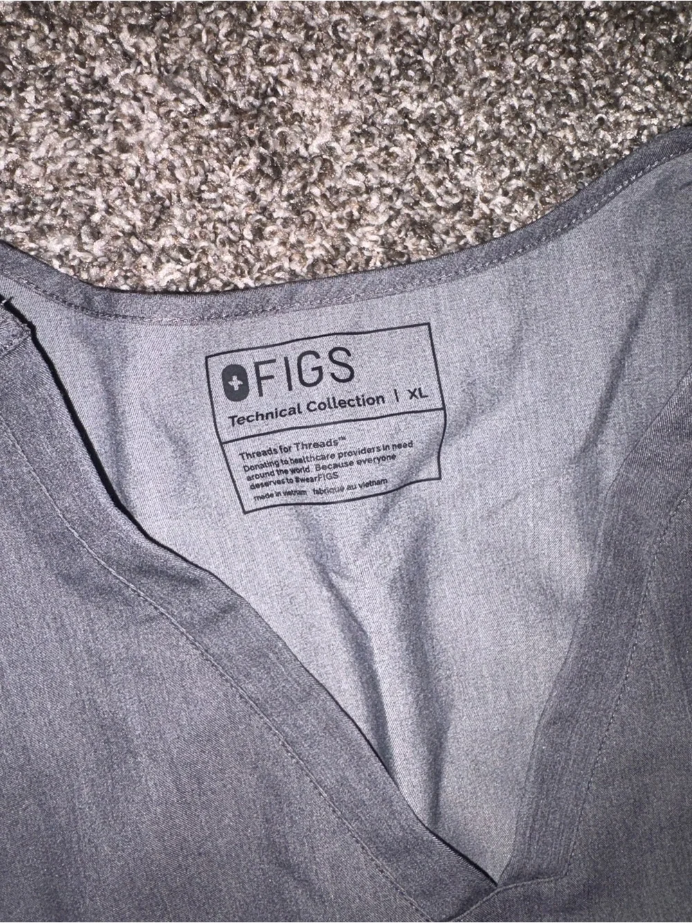 FIGS Gray Scrub Zamora Pants with Teal Drawstring Top Casma XL